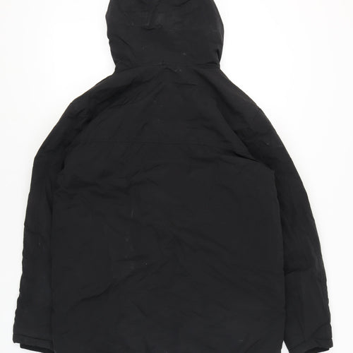 Pull & Bear Women's Black Hooded Parka Jacket M