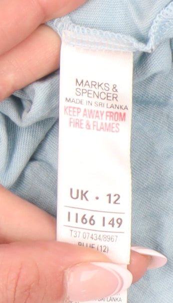 Marks and Spencer Women's Blue Tunic, Size 12 V-Neck Style