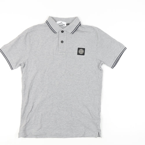 Stone Island Men's Grey Slim Fit Polo - Size S