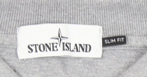 Stone Island Men's Grey Slim Fit Polo - Size S