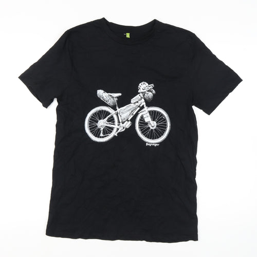 Teemill Black Biker Graphic Men's T-Shirt M