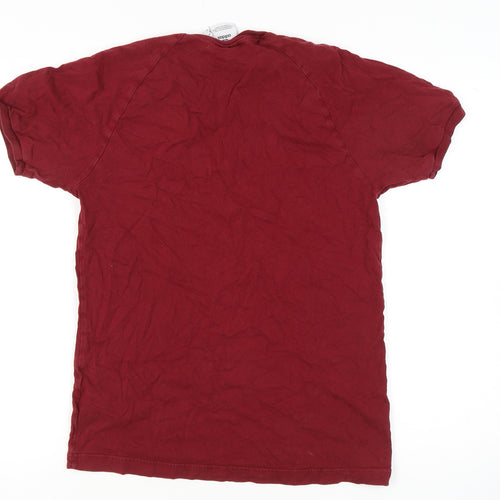 Adidas Men's Red Short Sleeve T-Shirt, Medium