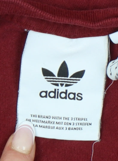 Adidas Men's Red Short Sleeve T-Shirt, Medium