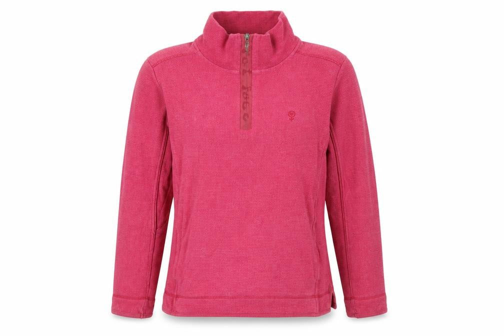 Women's Pink Pullover Sweatshirt, High Neck, Size 14