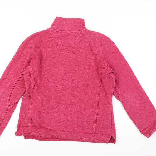 Women's Pink Pullover Sweatshirt, High Neck, Size 14