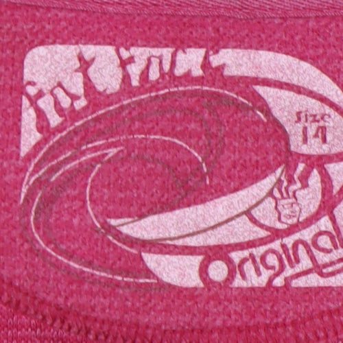 Women's Pink Pullover Sweatshirt, High Neck, Size 14
