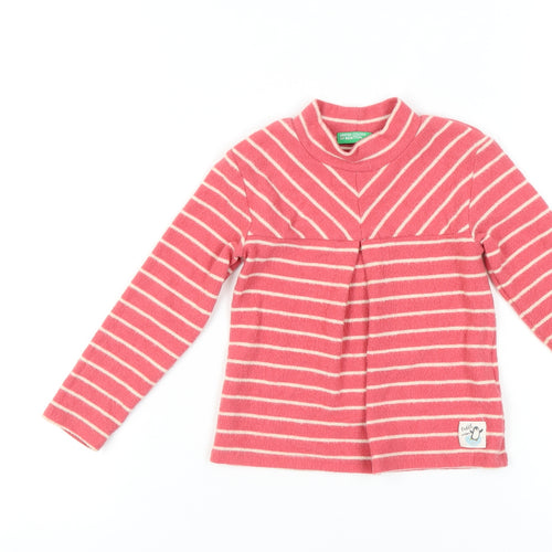 United Colors of Benetton Girls Pink Striped Pullover Jumper 3-4 Years
