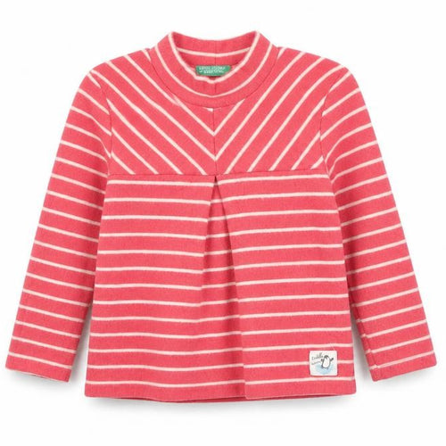 United Colors of Benetton Girls Pink Striped Pullover Jumper 3-4 Years