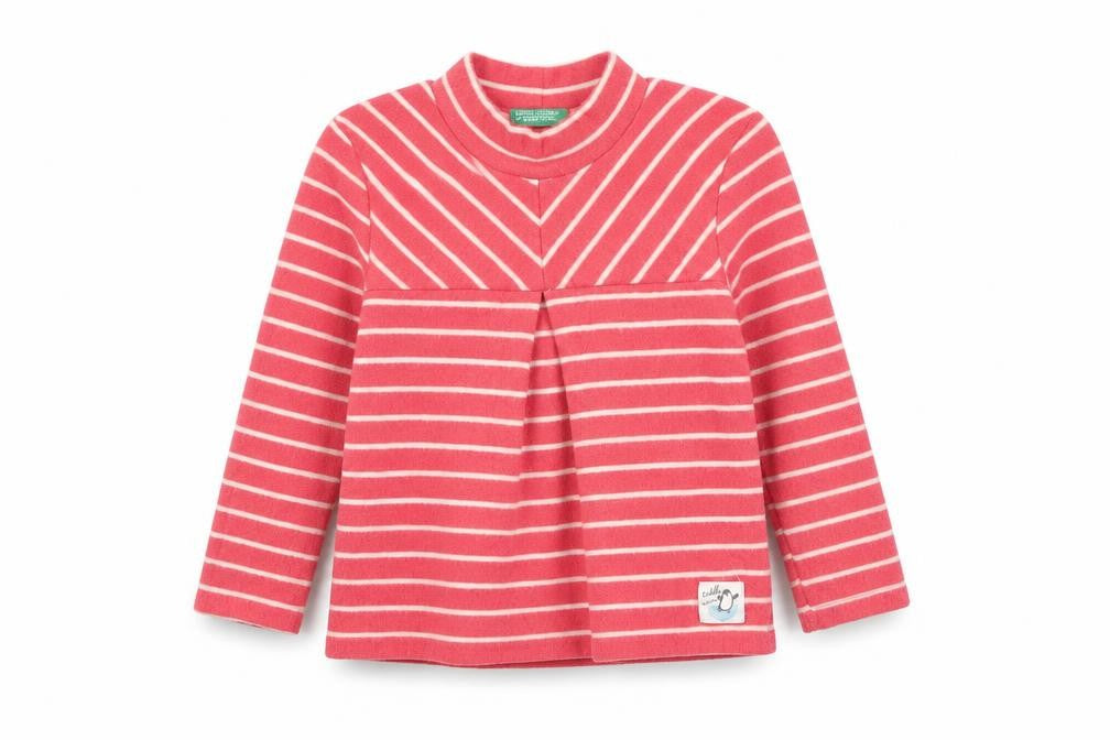 United Colors of Benetton Girls Pink Striped Pullover Jumper 3-4 Years