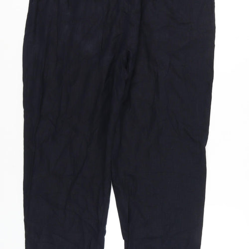 Marks and Spencer Women's Blue Linen Trousers, Size 18