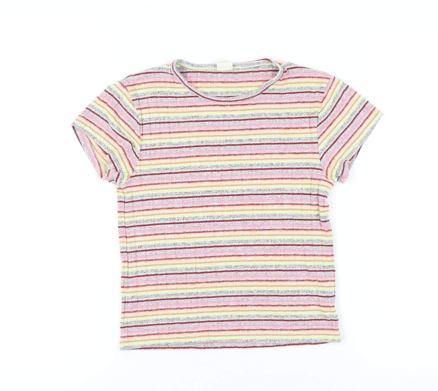 Urban Outfitters Women's Striped T-Shirt, Size 12, Multicoloured