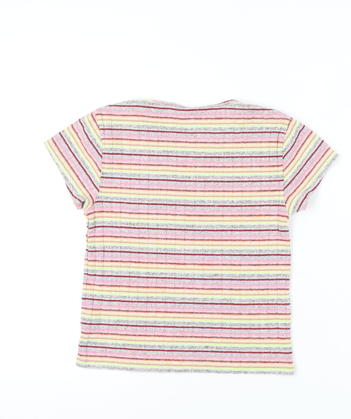 Urban Outfitters Women's Striped T-Shirt, Size 12, Multicoloured