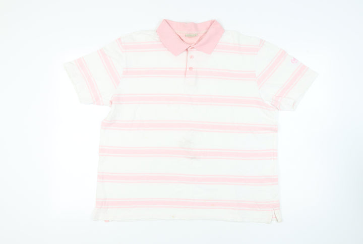 Cotton Traders Men's Pink Striped Polo, XL, Casual Wear