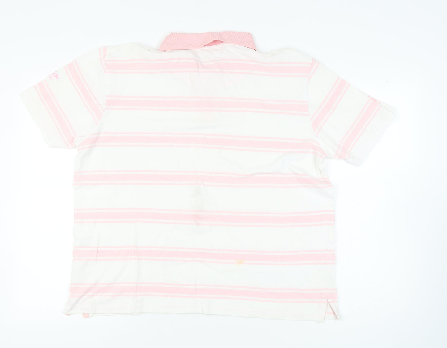 Cotton Traders Men's Pink Striped Polo, XL, Casual Wear