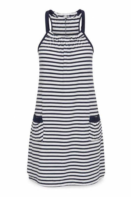 Front view of Next Women's Multicoloured Striped Swing Dress, size 10