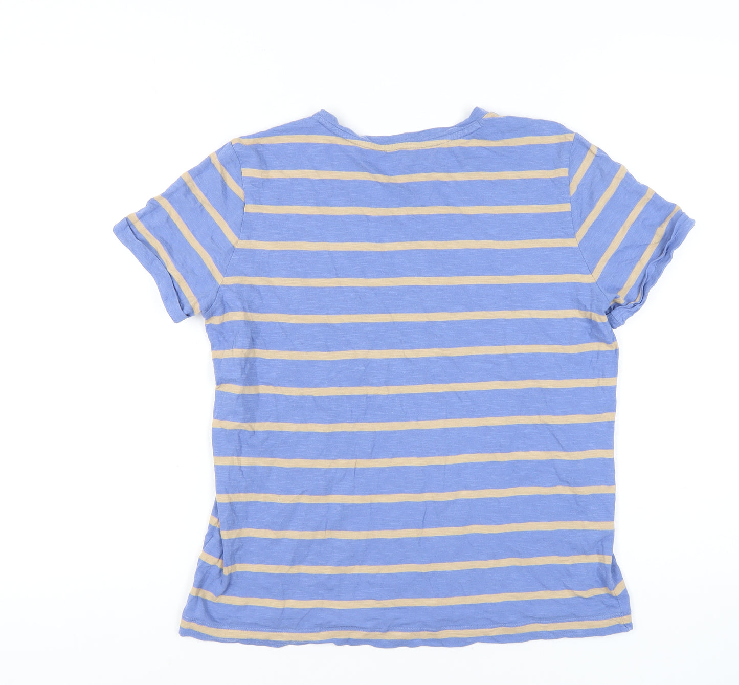 Marks & Spencer Women's Blue Striped T-Shirt Size 10