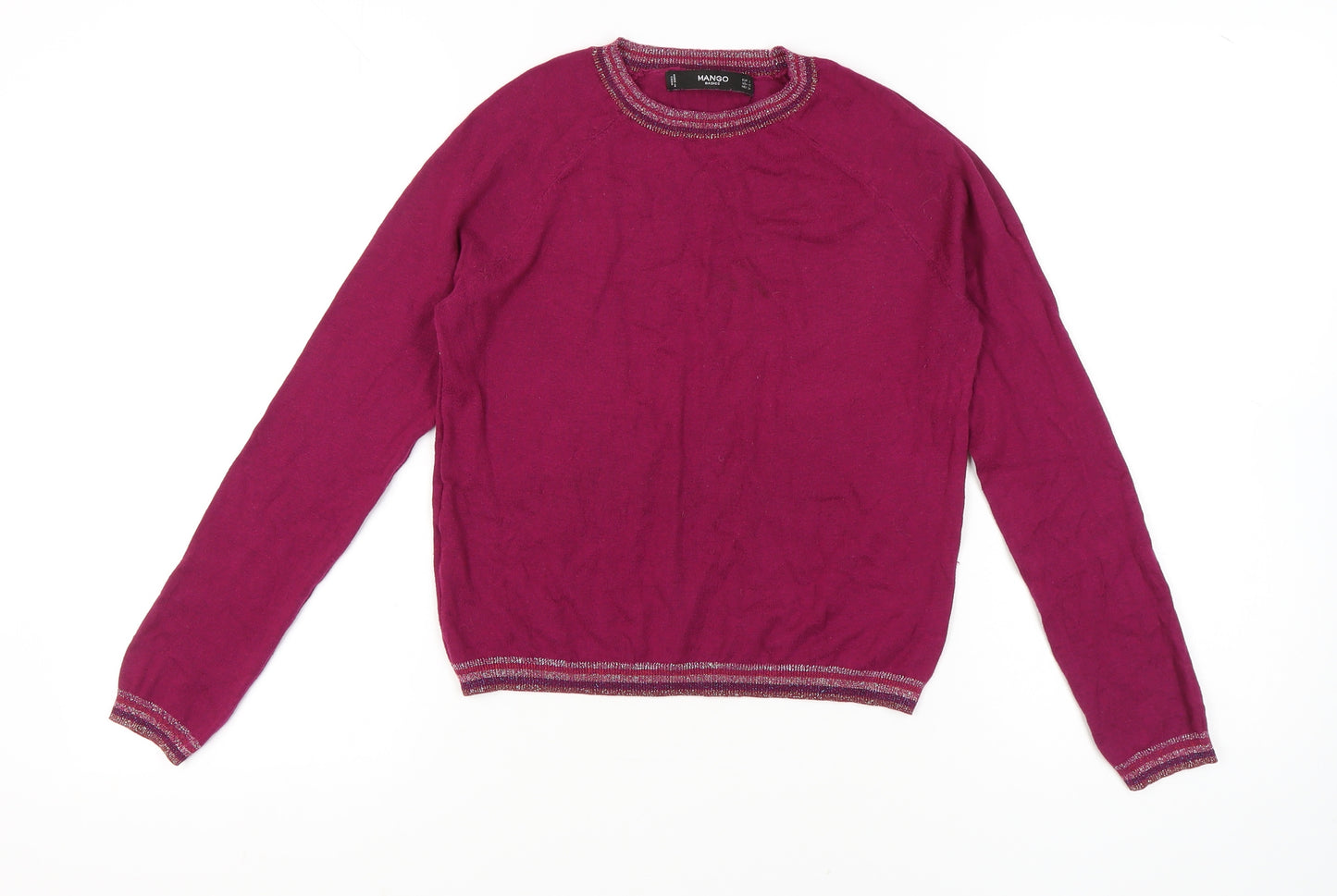 Mango Women's Pink Pullover Jumper - Size 10