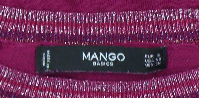 Mango Women's Pink Pullover Jumper - Size 10