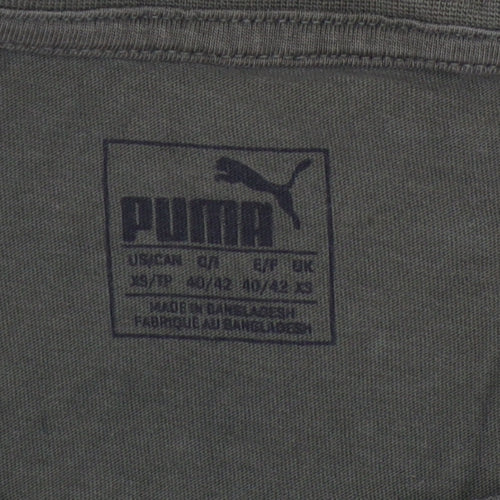 Puma Men's Green T-Shirt S Graphic Print Logo Casual