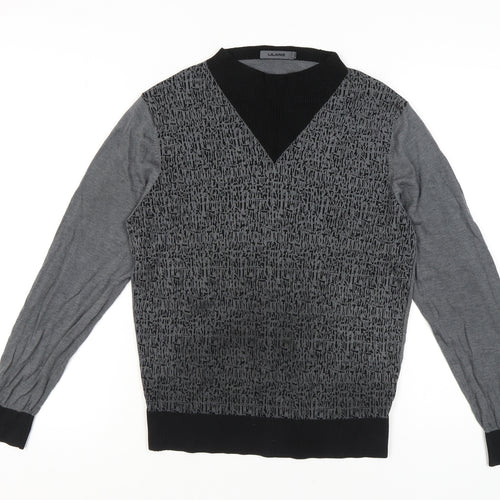 LILANZ Unisex Grey Geometric Pullover Jumper Size 20