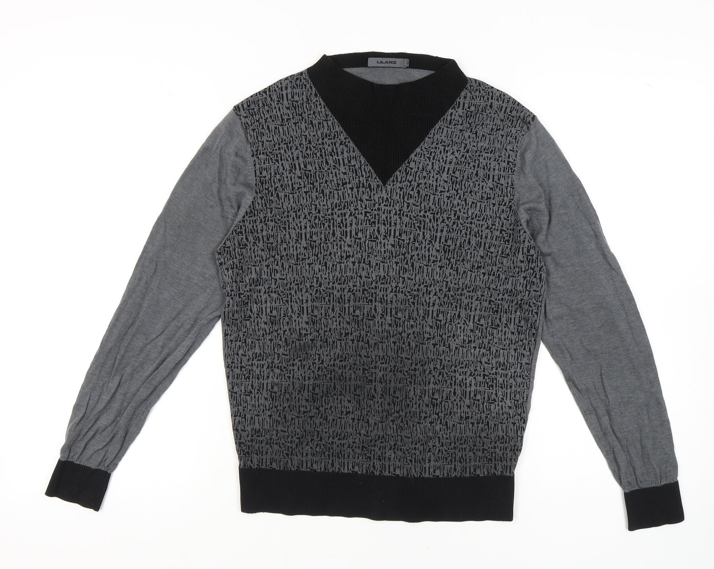 LILANZ Unisex Grey Geometric Pullover Jumper Size 20