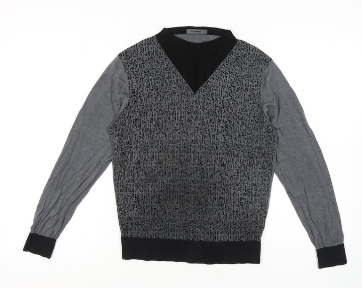 LILANZ Unisex Grey Geometric Pullover Jumper Size 20