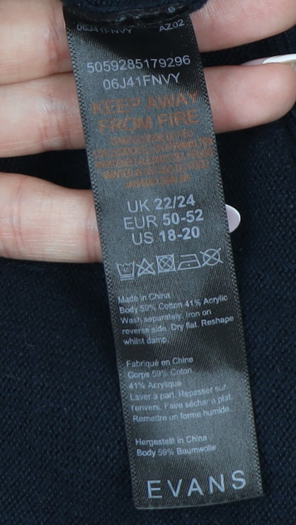 Evans Women's Black Plus Size Pullover Jumper 22/24