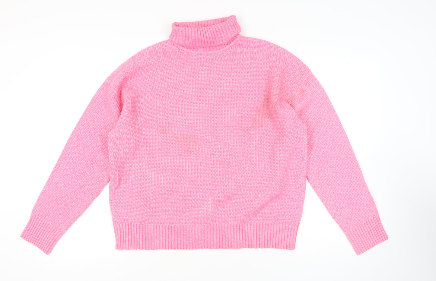 Marks and Spencer Women's Pink Roll Neck Jumper L