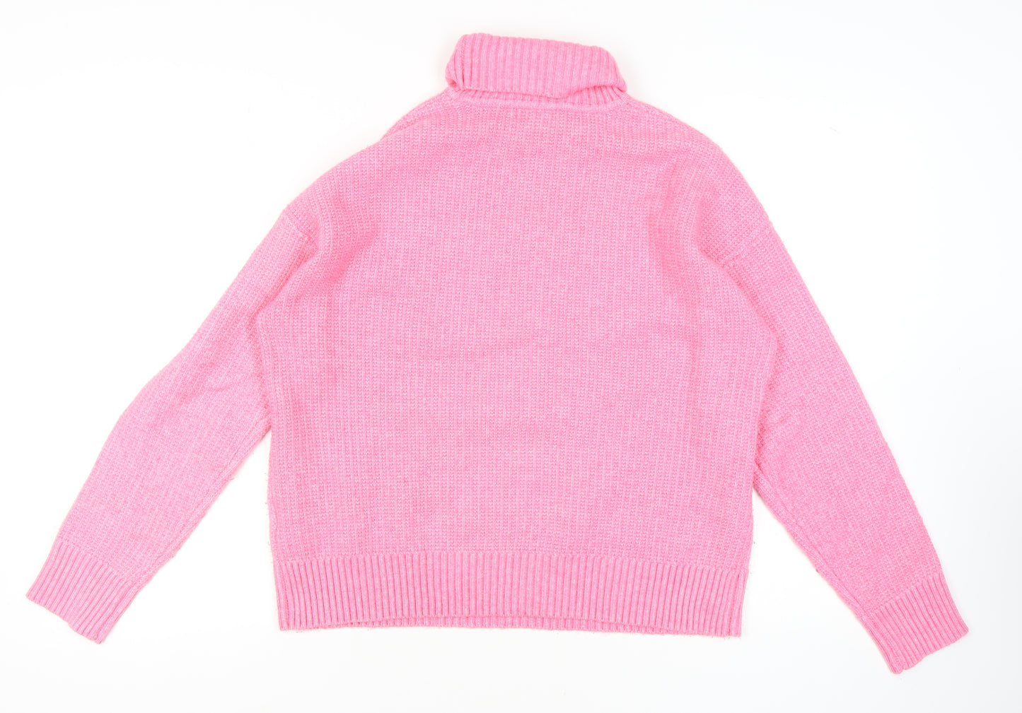 Marks and Spencer Women's Pink Roll Neck Jumper L