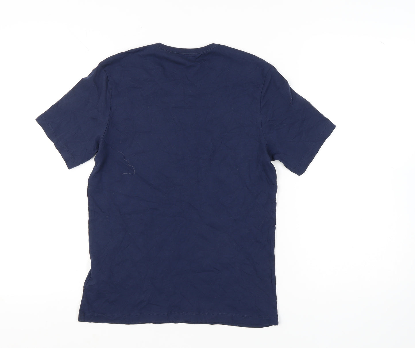 HUGO Men's Blue Crew Neck T-Shirt - Small