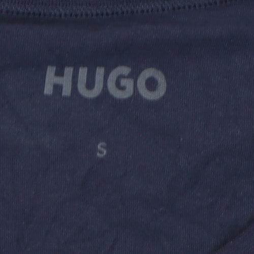 HUGO Men's Blue Crew Neck T-Shirt - Small