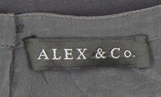 Alex & Co. Women's Grey Square Neck T-Shirt, Size 14
