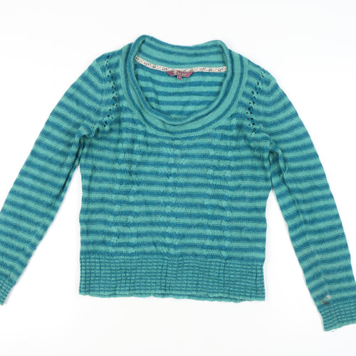 Fat Face Women’s Blue Striped Cowl Neck Jumper Size 12
