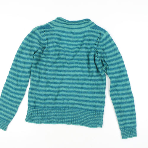 Fat Face Women’s Blue Striped Cowl Neck Jumper Size 12