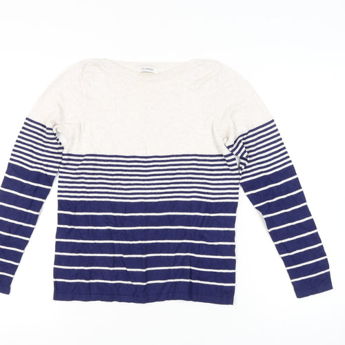 Marks and Spencer Women's Navy Striped Pullover Jumper