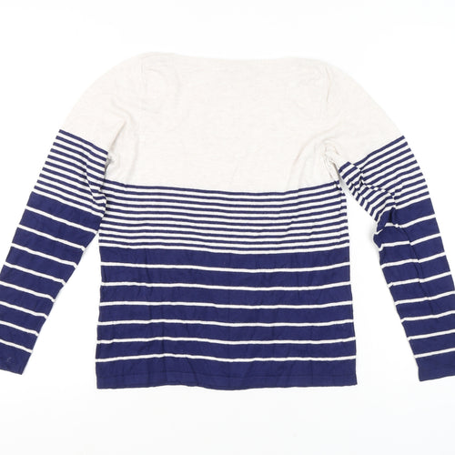 Marks and Spencer Women's Navy Striped Pullover Jumper