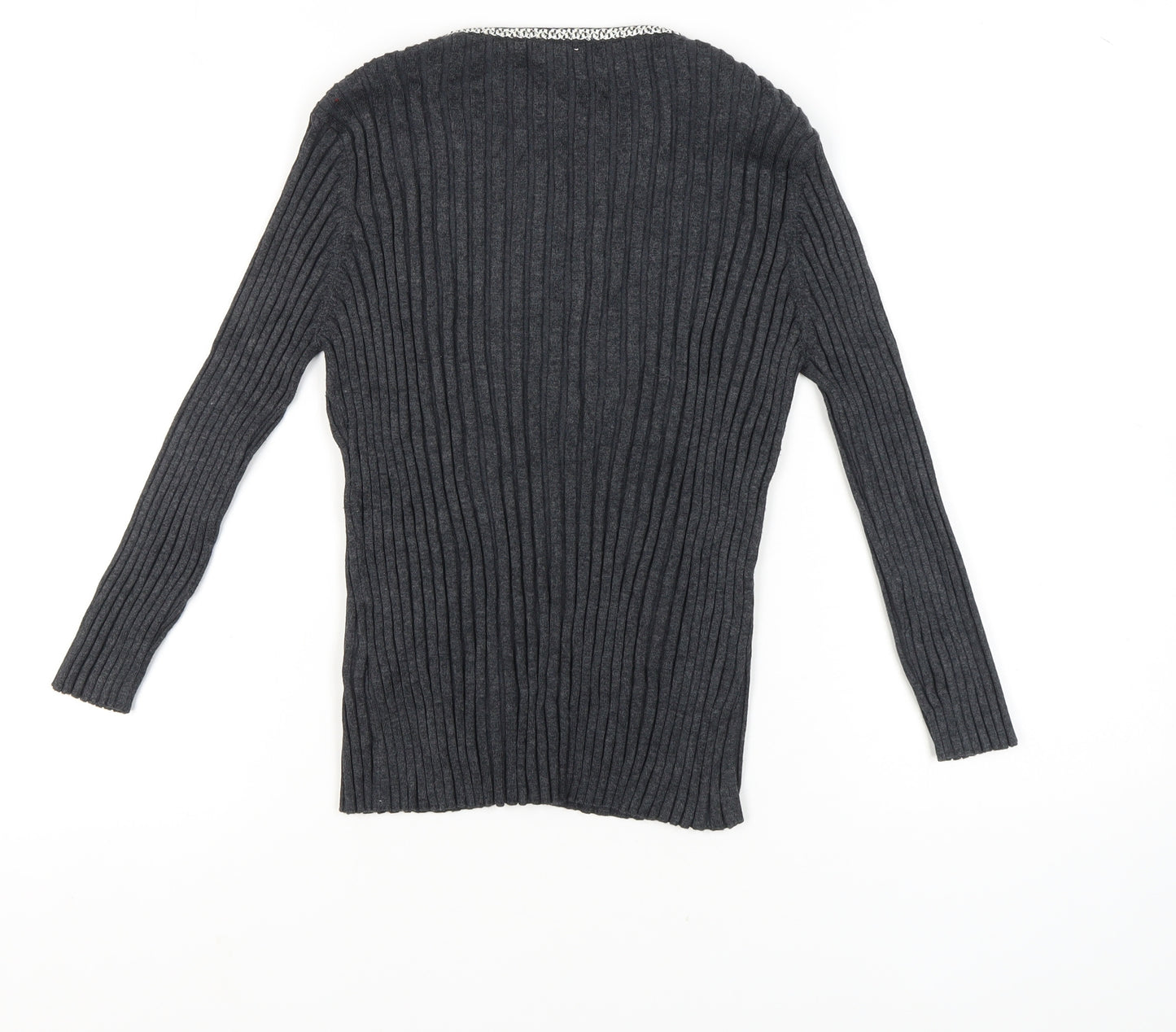 Precis Women's Grey Cardigan L Knit Long Sleeve