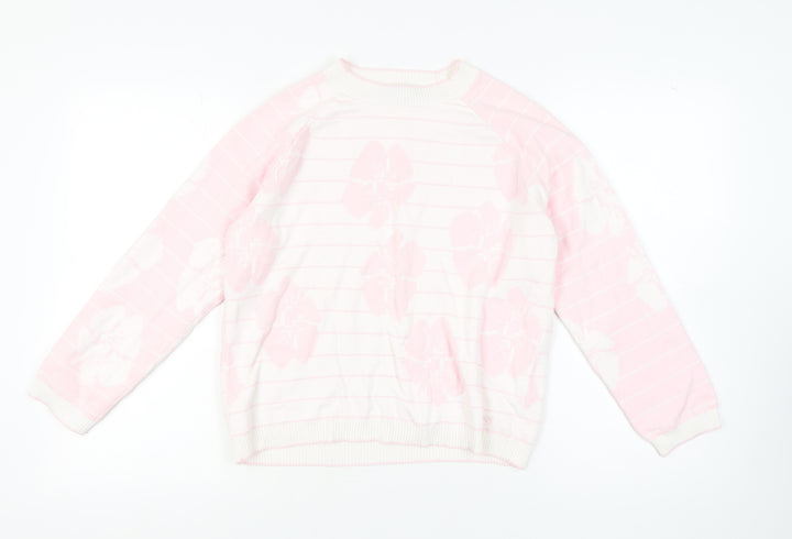 Crew Clothing Women’s Pink Floral Pullover Jumper Size 12