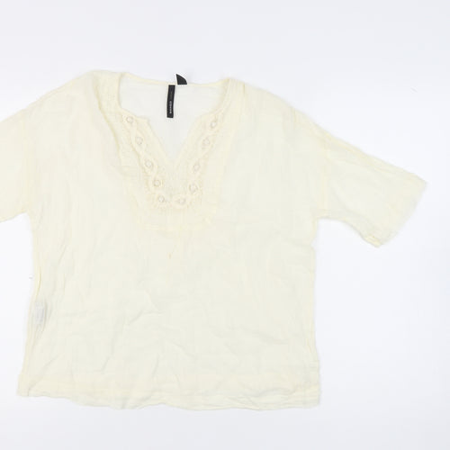Mango Women's Ivory Tunic Blouse, Size M, Casual