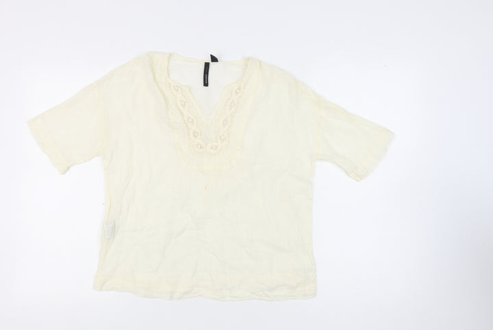 Mango Women's Ivory Tunic Blouse, Size M, Casual