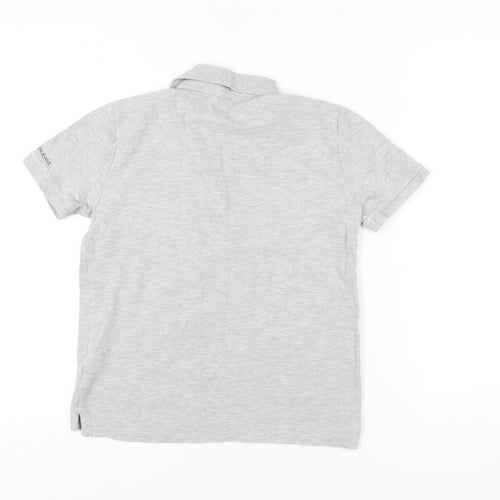 Calvin Klein Boys Grey Polo Shirt, Size 14, Short Sleeve