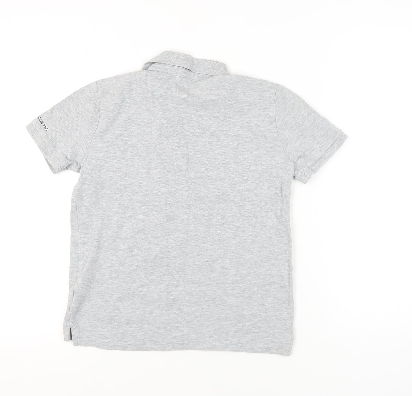 Calvin Klein Boys Grey Polo Shirt, Size 14, Short Sleeve