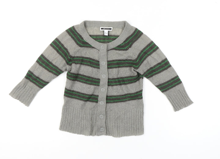 MNG Basics Women's Grey Striped Cardigan Size 10