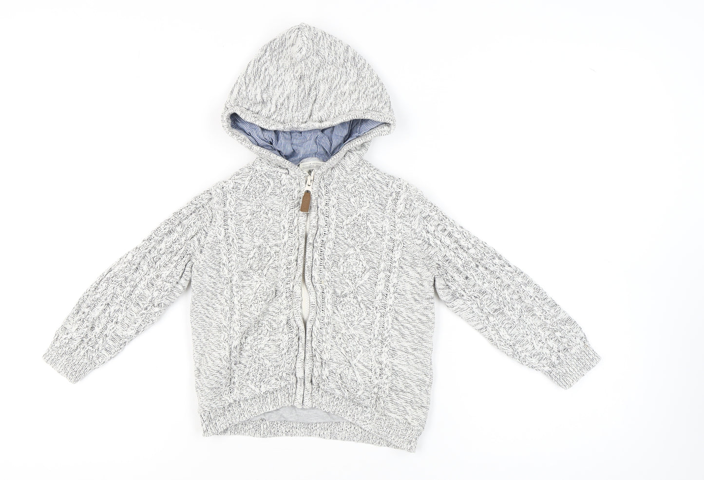Next Girls Grey Hooded Full Zip Jumper 4-5 Years