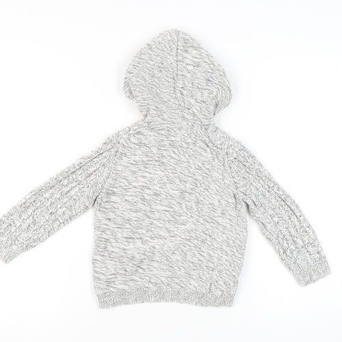 Next Girls Grey Hooded Full Zip Jumper 4-5 Years