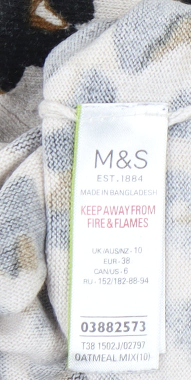 Marks & Spencer Women's Multicoloured Animal Print Pullover Jumper Size 10