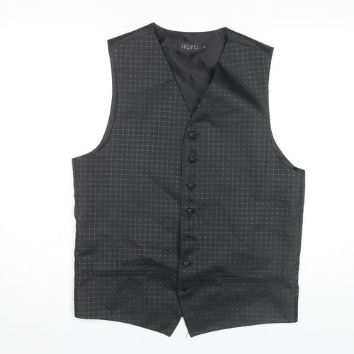 Skopes Men's Black Check Waistcoat M Formal