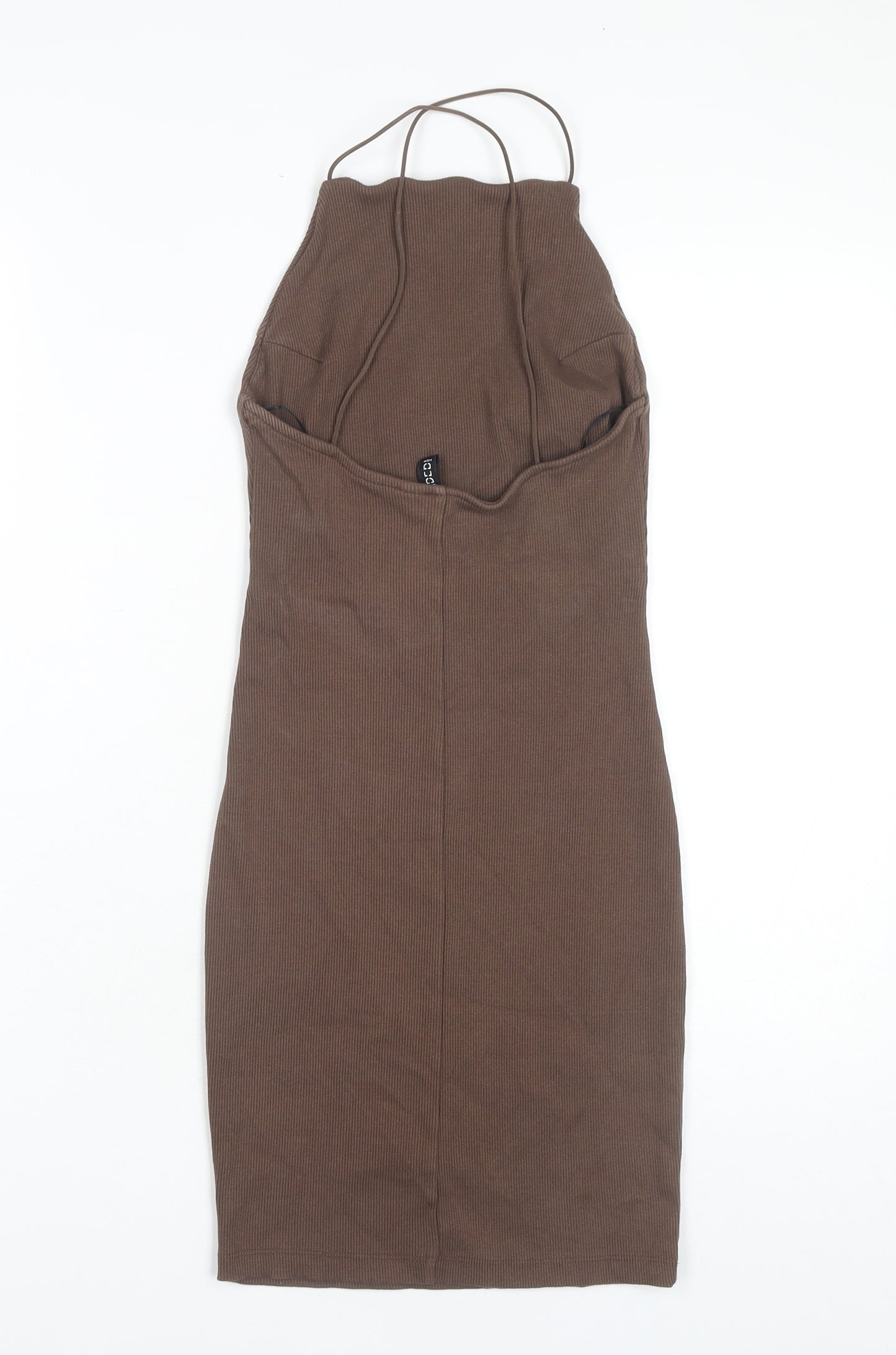 H&M Women's Brown Bodycon Halter Dress - Size S