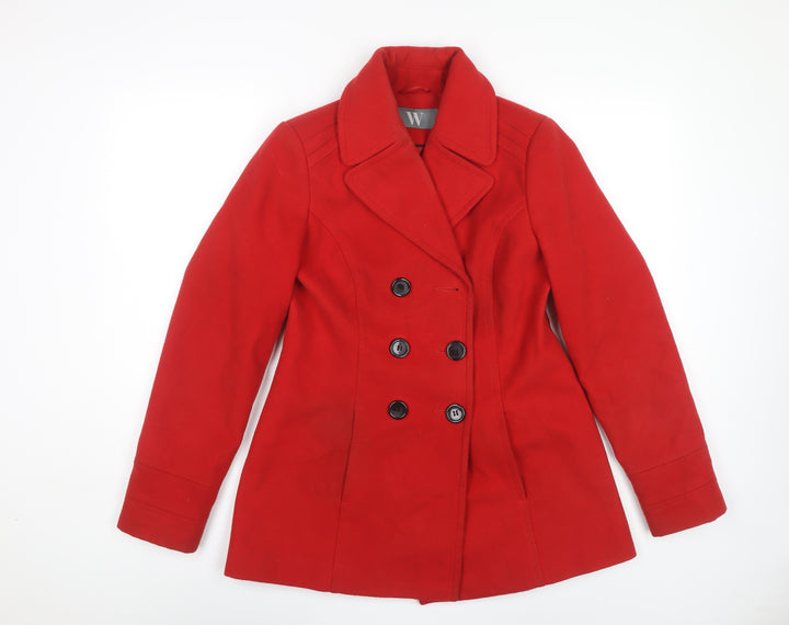 BHS Women's Red Pea Coat Size 10