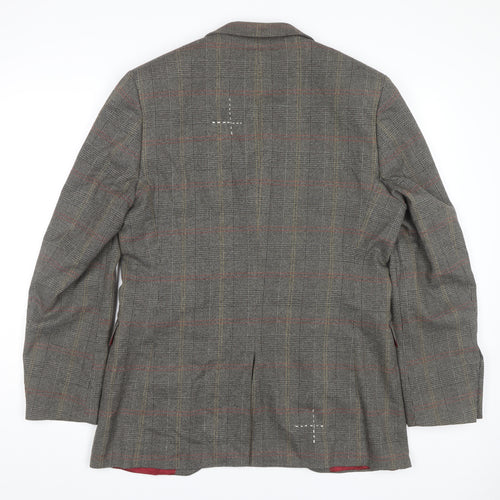 Holland Esq. Men's Grey Check Blazer, Size 42